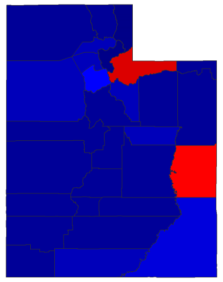 2018 Senatorial General Election - Utah Election County Map