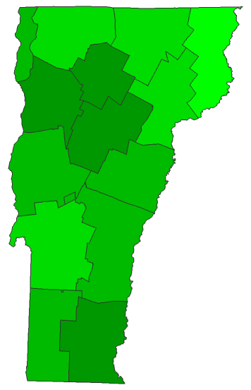 2018 Senatorial General Election - Vermont Election County Map