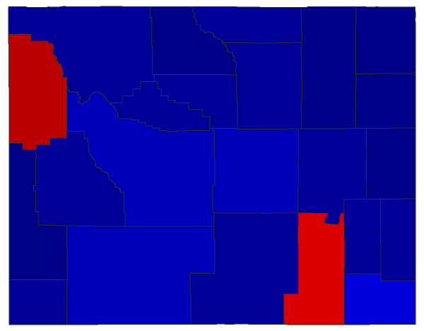 2018 Senatorial General Election - Wyoming Election County Map