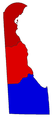 2020 Gubernatorial General Election - Delaware Election County Map