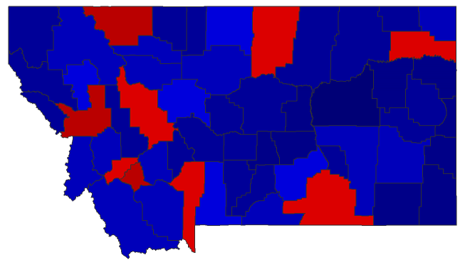 2020 Representative General Election - Montana Election County Map
