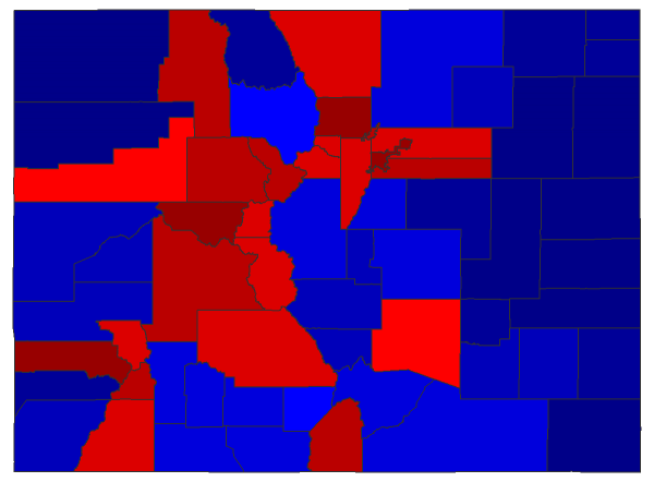 2020 Presidential General Election - Colorado Election County Map