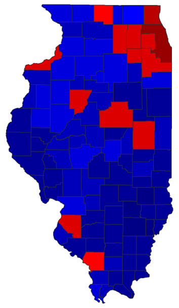 2020 Presidential General Election - Illinois Election County Map