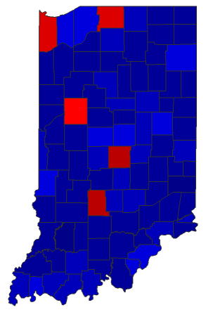 2020 Presidential General Election - Indiana Election County Map