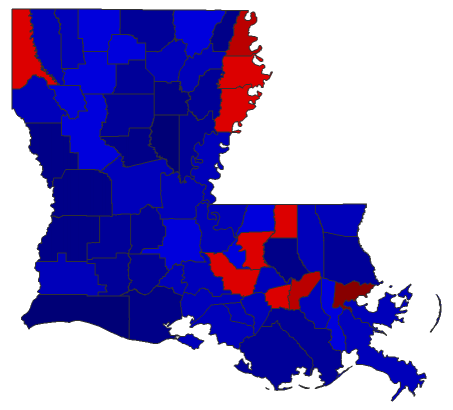 2020 Presidential General Election - Louisiana Election County Map