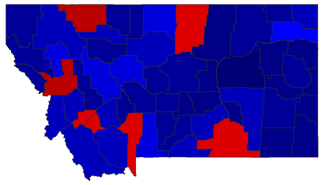 2020 Presidential General Election - Montana Election County Map