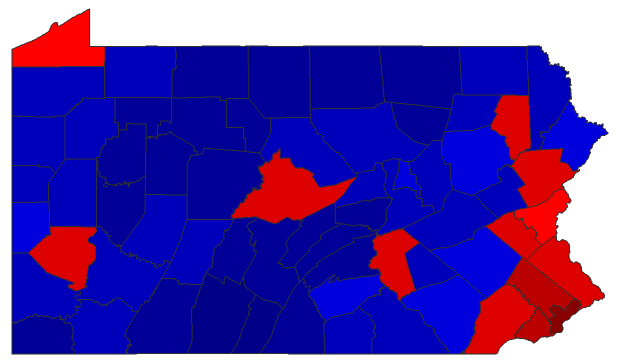 2020 Presidential General Election - Pennsylvania Election County Map
