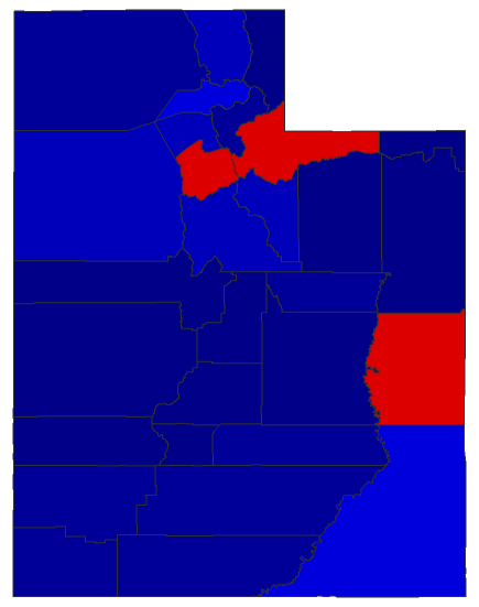 2020 Presidential General Election - Utah Election County Map