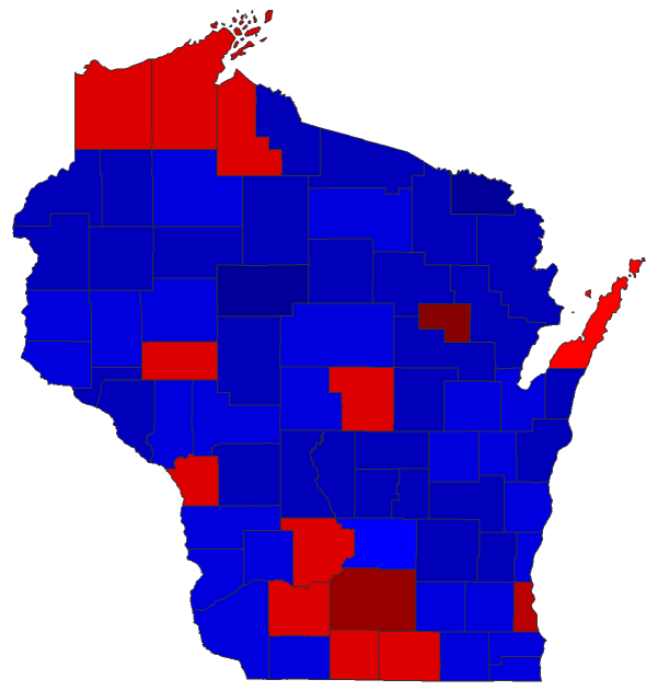 2020 Presidential General Election - Wisconsin Election County Map