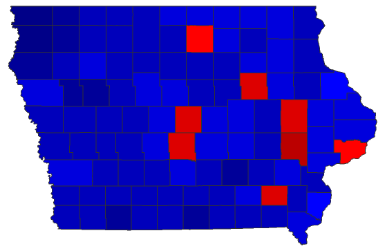 2020 Senatorial General Election - Iowa Election County Map