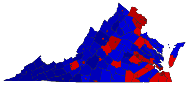 2020 Senatorial General Election - Virginia Election County Map