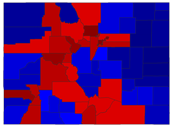 2022 Gubernatorial General Election - Colorado Election County Map