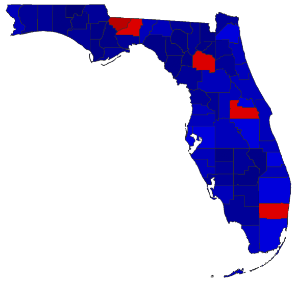 2022 Gubernatorial General Election - Florida Election County Map