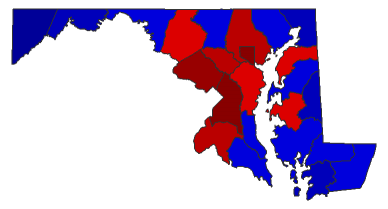 2022 Gubernatorial General Election - Maryland Election County Map