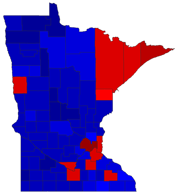 2022 Gubernatorial General Election - Minnesota Election County Map