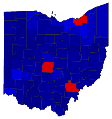2022 Gubernatorial General Election - Ohio Election County Map