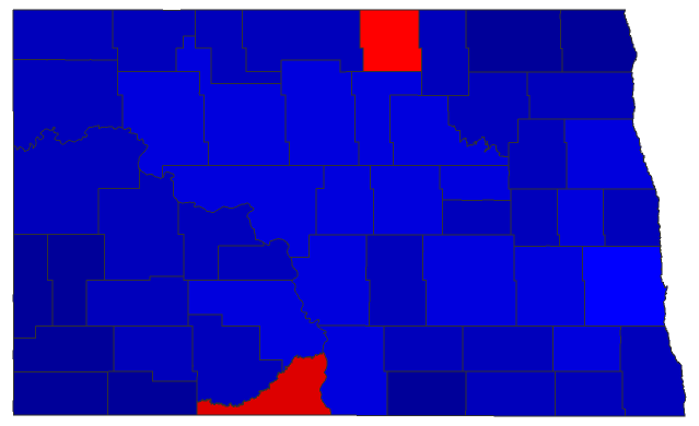 2022 Senatorial General Election - North Dakota Election County Map