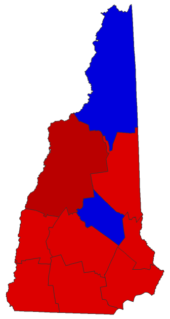 2022 Senatorial General Election - New Hampshire Election County Map