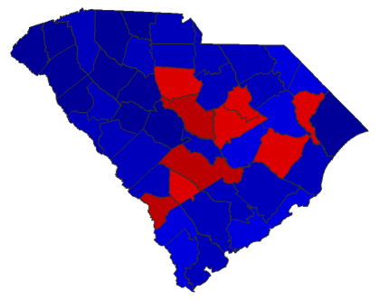 2022 Senatorial General Election - South Carolina Election County Map