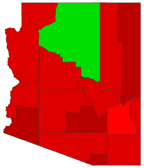 2016 Presidential Democratic Primary - Arizona Election County Map
