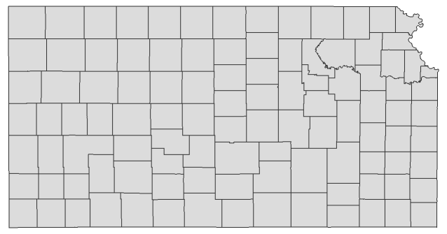 2016 Presidential Democratic Caucus - Kansas Election County Map