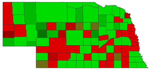 2016 Presidential Democratic Caucus - Nebraska Election County Map