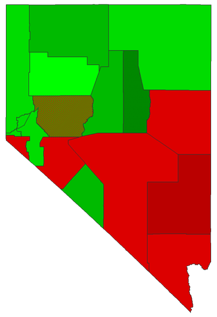 2016 Presidential Democratic Caucus - Nevada Election County Map