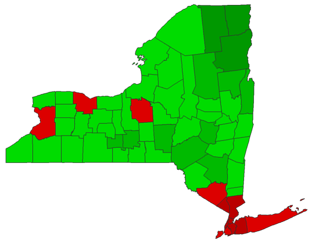 2016 Presidential Democratic Primary Election - New York Election County Map