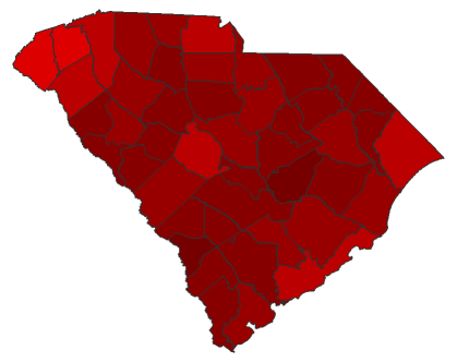 2016 Presidential Democratic Primary - South Carolina Election County Map