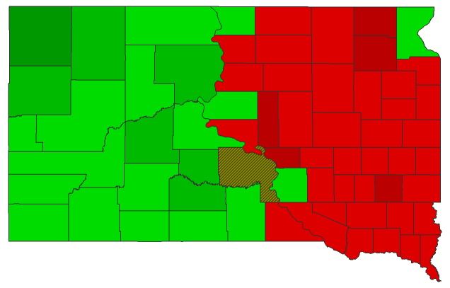 2016 Presidential Democratic Primary - South Dakota Election County Map