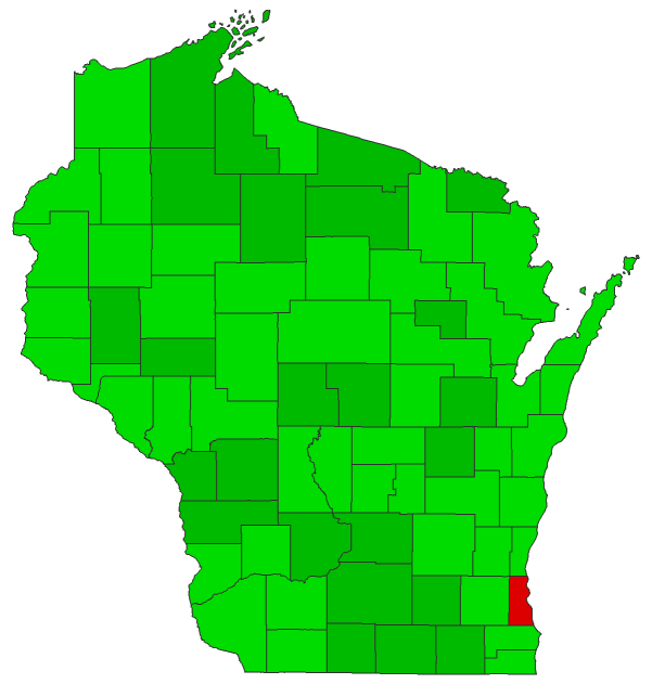 2016 Presidential Democratic Primary - Wisconsin Election County Map