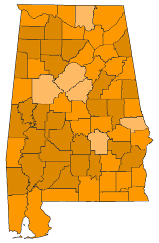 2016 Presidential Republican Primary - Alabama Election County Map
