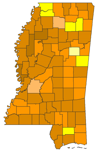 2016 Presidential Republican Primary - Mississippi Election County Map