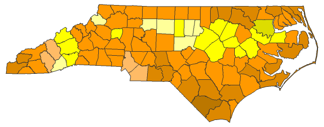 2016 Presidential Republican Primary - North Carolina Election County Map
