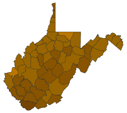 2016 Presidential Republican Primary - West Virginia Election County Map