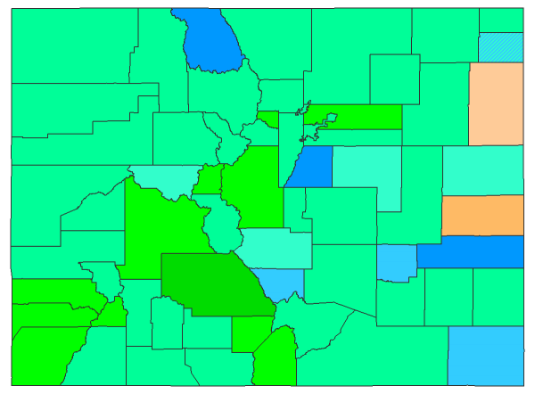 2020 Presidential Democratic Primary - Colorado Election County Map