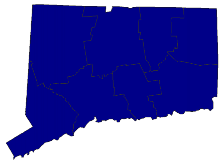 2020 Presidential Democratic Primary - Connecticut Election County Map