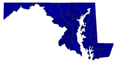2020 Presidential Democratic Primary - Maryland Election County Map