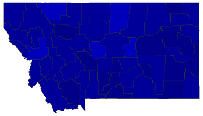 2020 Presidential Democratic Primary - Montana Election County Map