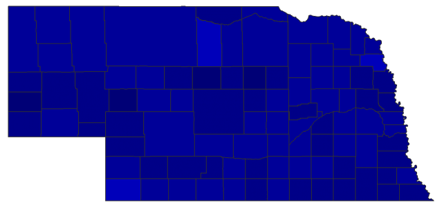 2020 Presidential Democratic Primary - Nebraska Election County Map