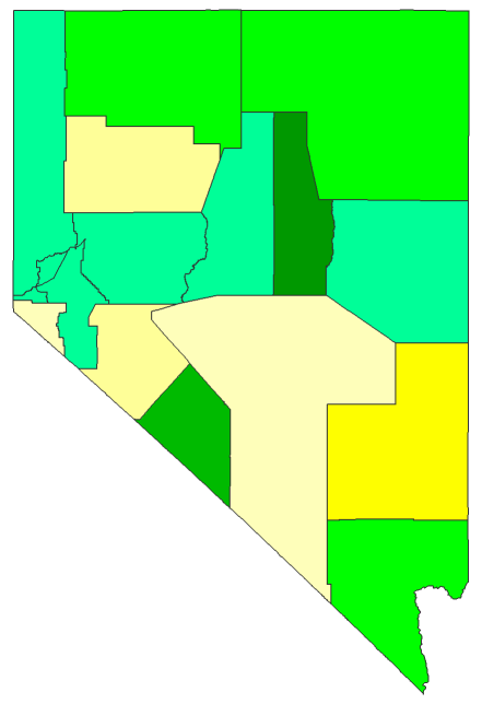 2020 Presidential Democratic Caucus - Final - Nevada Election County Map