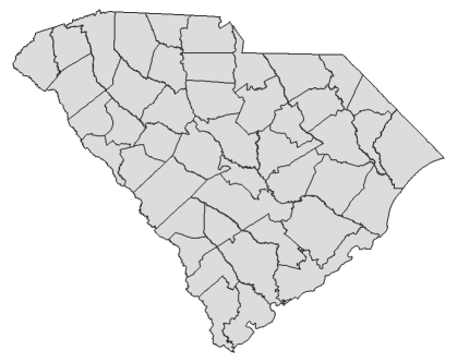 2020 Presidential Democratic Primary Election - South Carolina Election County Map