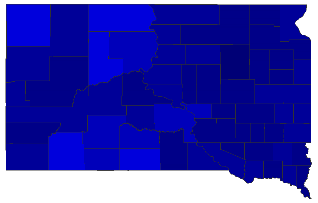 2020 Presidential Democratic Primary - South Dakota Election County Map