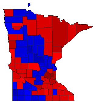 2018 Minnesota County Map of General Election Results for Senator