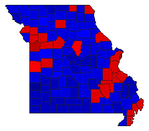2002 Missouri County Map of General Election Results for Senator