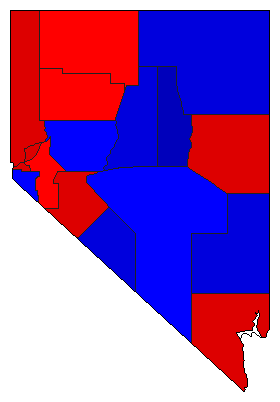 1994 Nevada County Map of General Election Results for Senator
