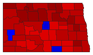 1992 North Dakota County Map of General Election Results for Senator