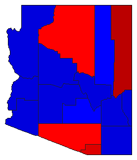 1994 Arizona County Map of General Election Results for Senator