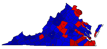 2012 Virginia County Map of General Election Results for Senator