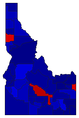2020 Idaho County Map of General Election Results for Senator